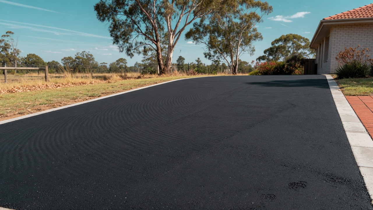 Fresh asphalt driveway